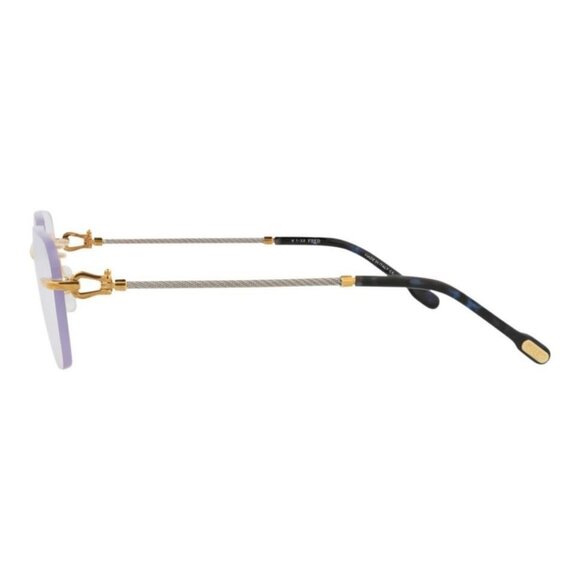 Fred Womens Square/Rectangle Gold Gold Transparent Fashion Designer Eyewear - Picture 3 of 4